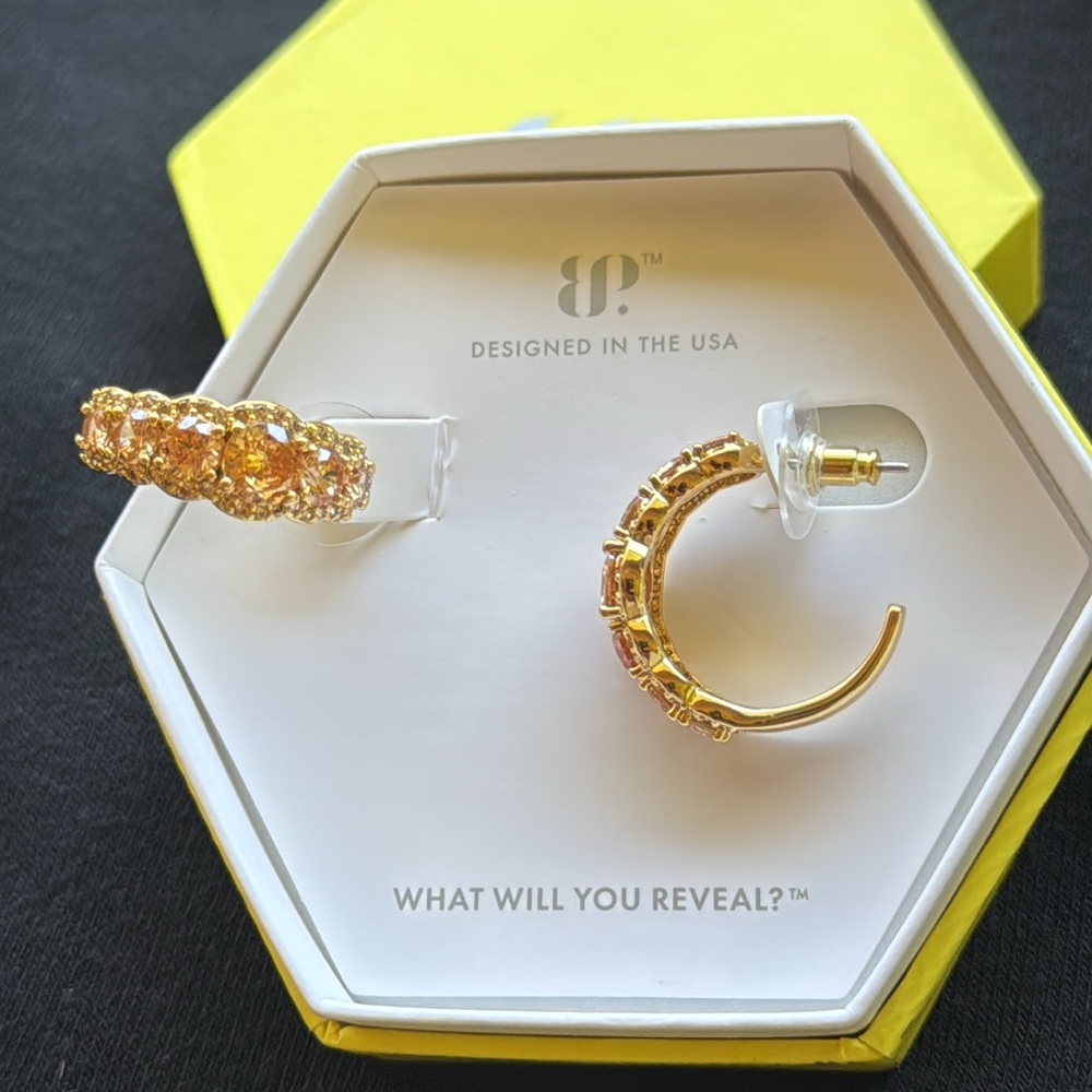 BOMB PARTY smoky topaz hoops